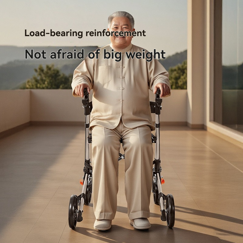 Многофункциональное приспособление для ходьбы пожилых людей, складное для помощи ходьбы, прогулочный самокат с регулируемой высотой, устройство защиты от падения