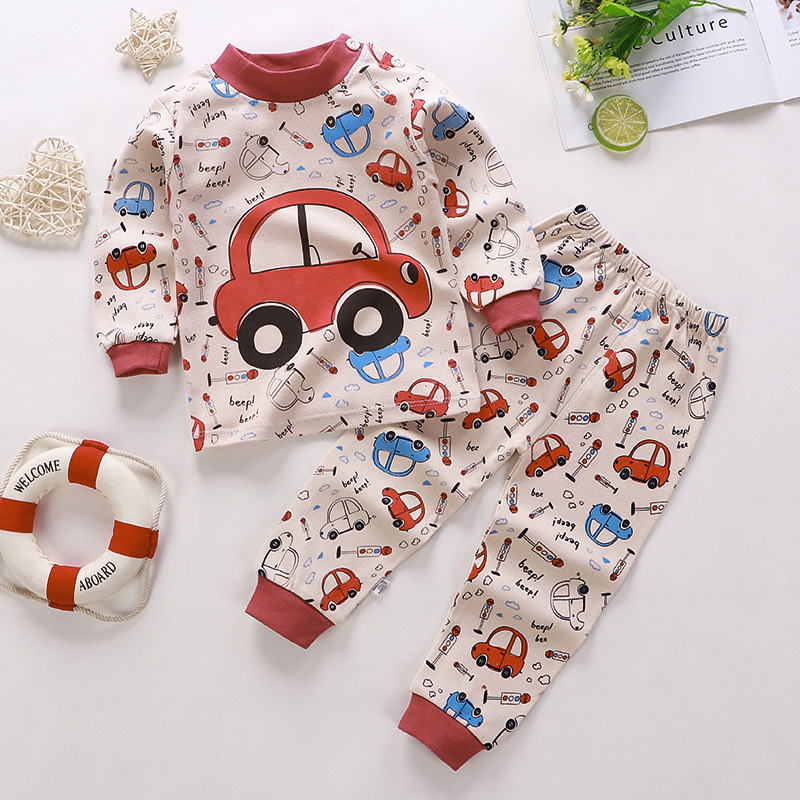 Ropa de dormir de algodón para niños y niñas, trajes de otoño y primavera, ropa interior para recién nacidos, conjunto de 2 uds de ropa para niños, pijamas para niños pequeños