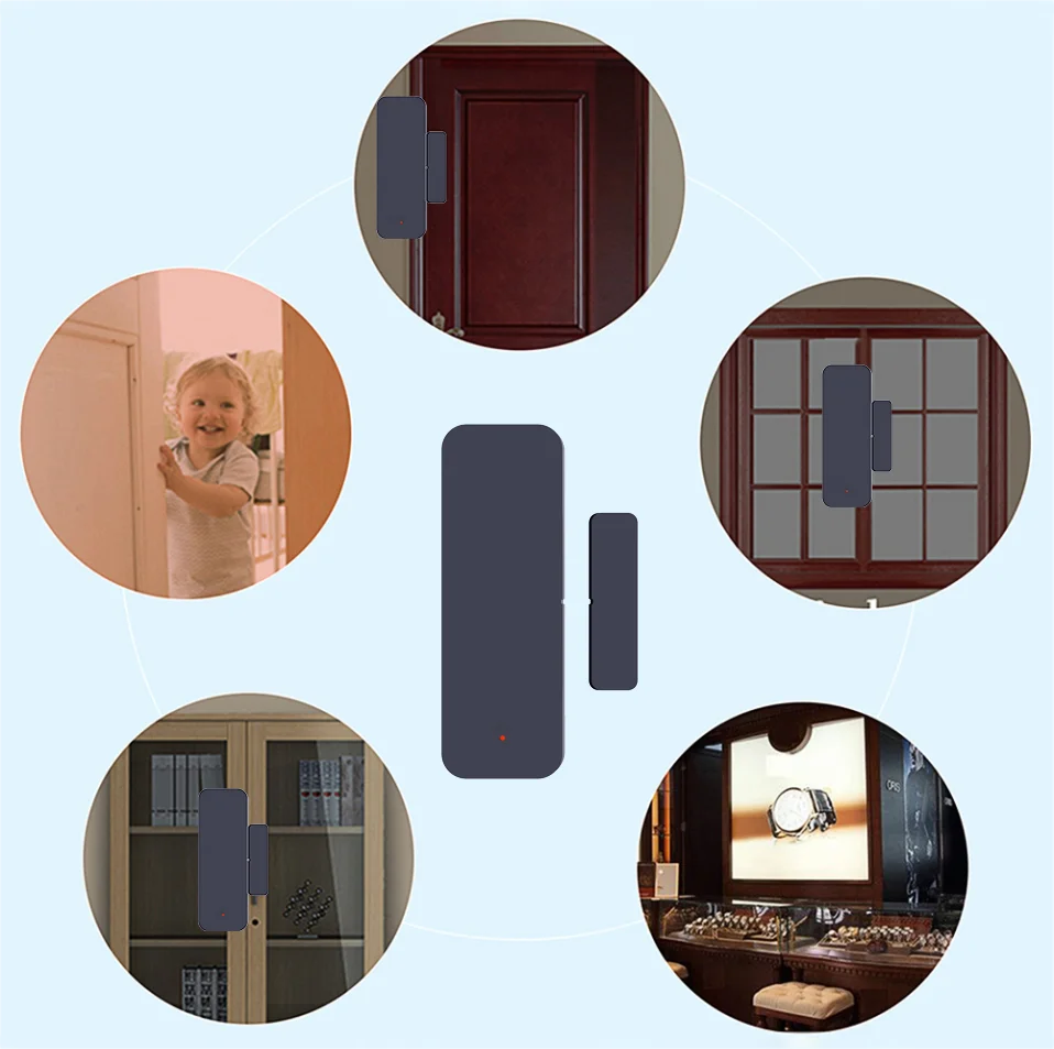 Tuya Zigbee WiFi Sensor de puerta Sensor de ventana aplicación remota Control a través de Smart Life funciona con Google Home Yandex Alexa