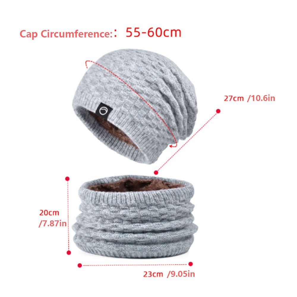 Neck Warmer Winter Beanie Hats Scarf Set Cold Proof Thicken Women Warm Knitted Hat Windproof Ear Protection