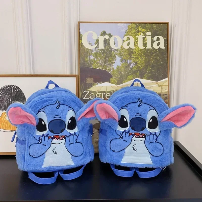 Disney zaino in peluche cucito di alta qualità cartone animato moda 3D mini zaino da donna borsa da scuola per bambini carina di grande capacità