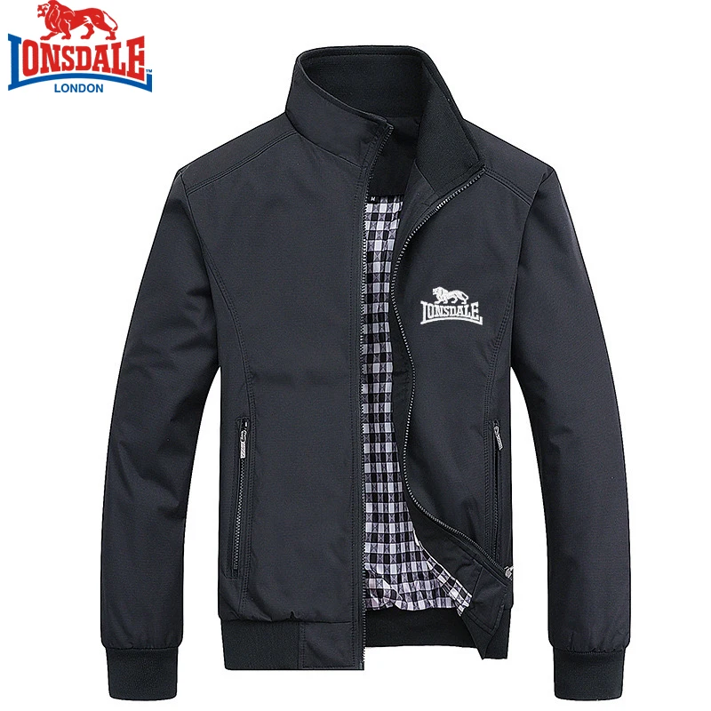 Gestickte LONSDALE Frühling und Herbst lässig einfarbig Mode Slim Fit Bombe Jacke Jacke Baseball Jacke Herren Jacke M-6XL