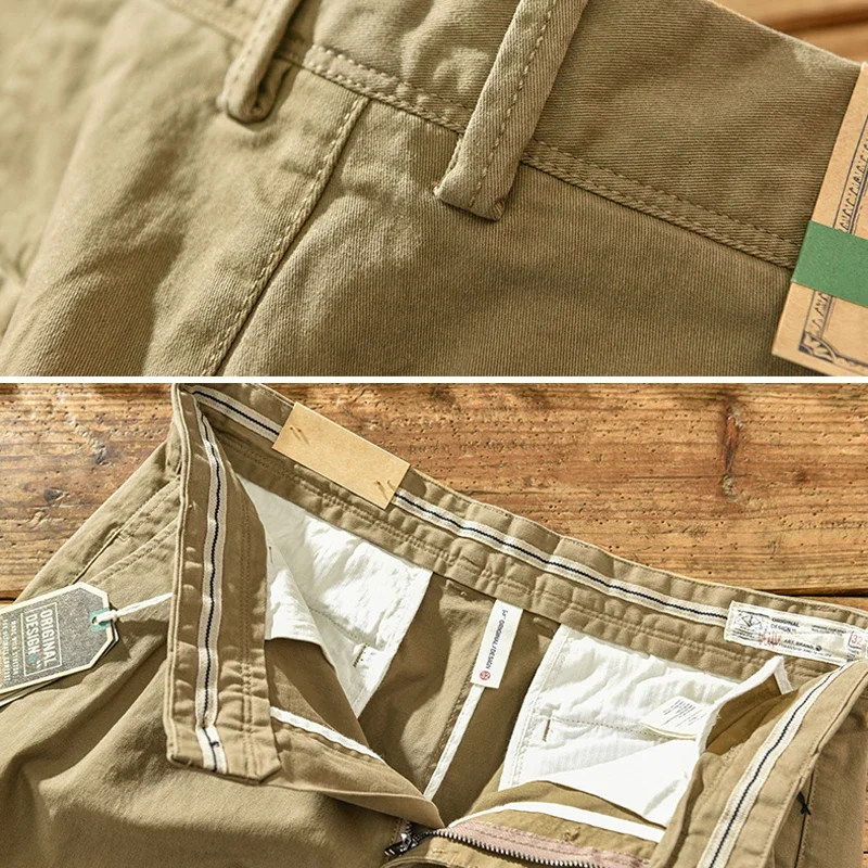 HIQOR 2024 Frühling Herbst Männer Reine Baumwolle Männer Cargo Hosen Koreanischen Stil Männlichen Casual Lose Gürtel Mittlere Taille Mann Hosen Plus größe 38