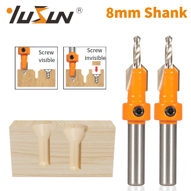 YUSUN 8MM Vỏ Hss Mũi Khoan Router Tua Vít Bit Máy Hút Gỗ Xay Cắt Gỗ