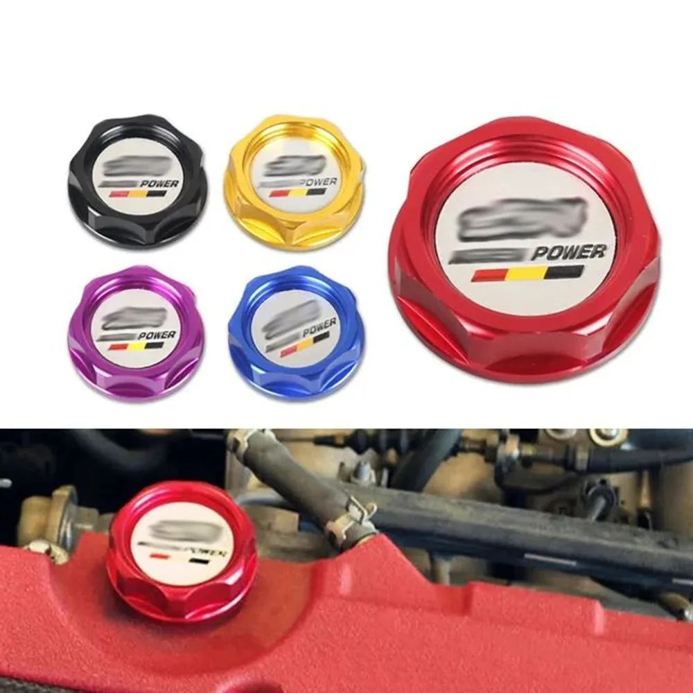 Mugen estilo tampa de óleo do motor do carro alumínio radiador tanque combustível capa apto para honda civic cidade accord CR-V XR-V vezel
