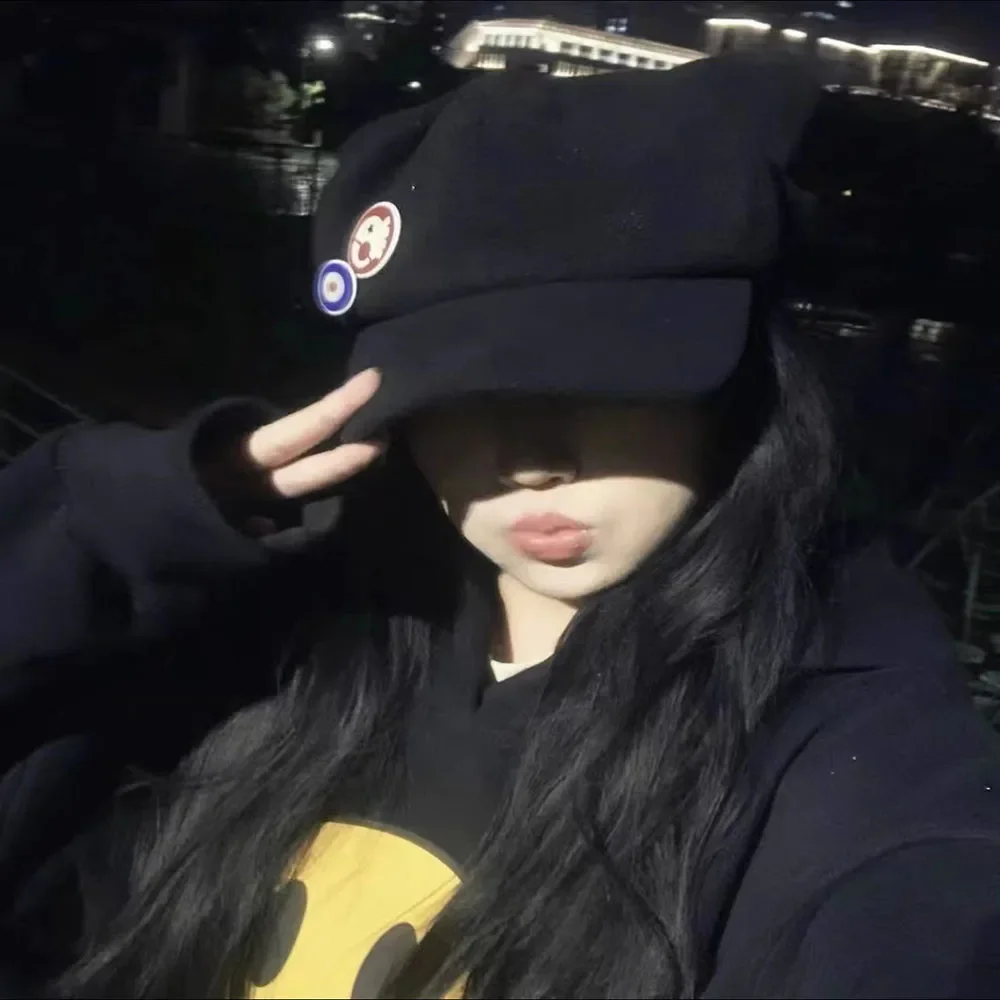 Casquette de Baseball épaisse avec oreilles de chat, chapeau de Protection pare-soleil noir pour garçons et filles, réglable