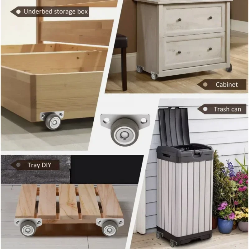 8/1PCS Mini Side Mount Caster Wheels Silent Rubber Furniture Casters Directional Cartwheels For Trolley Drawer Kitchen Cabinets