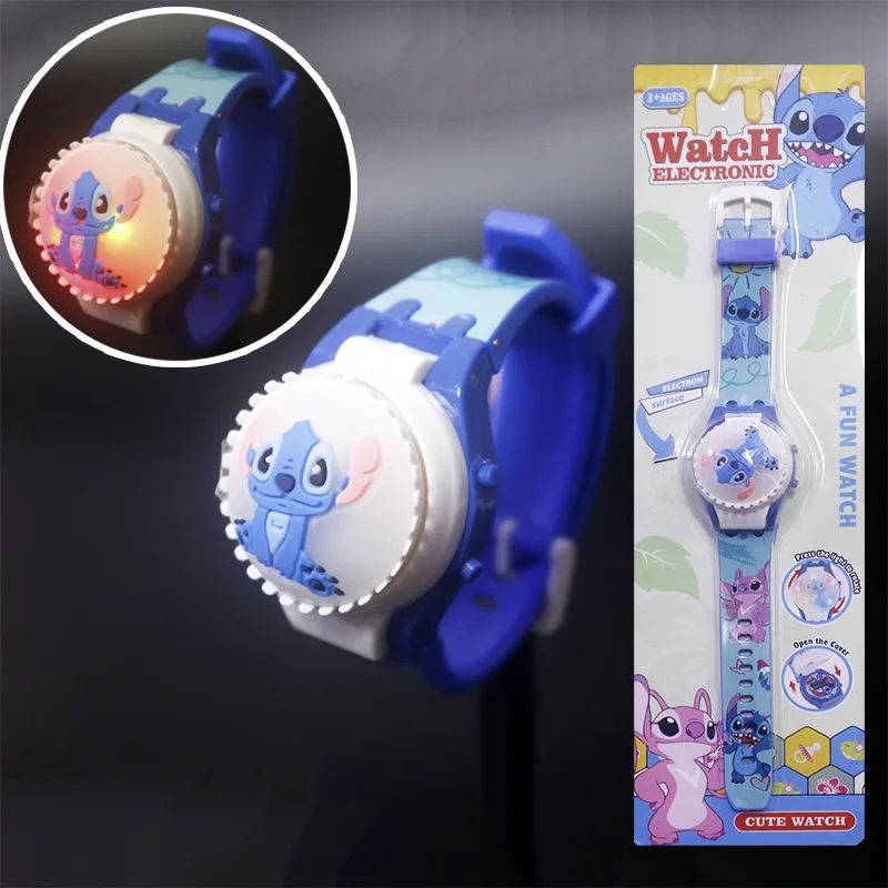 ใหม่ Spiderman นาฬิกาเด็กสําหรับชายการ์ตูน Hello Kitty Stitch เด็กหมุนนาฬิกา Flash Light Sanrio ของเล่นเด็กนาฬิกา