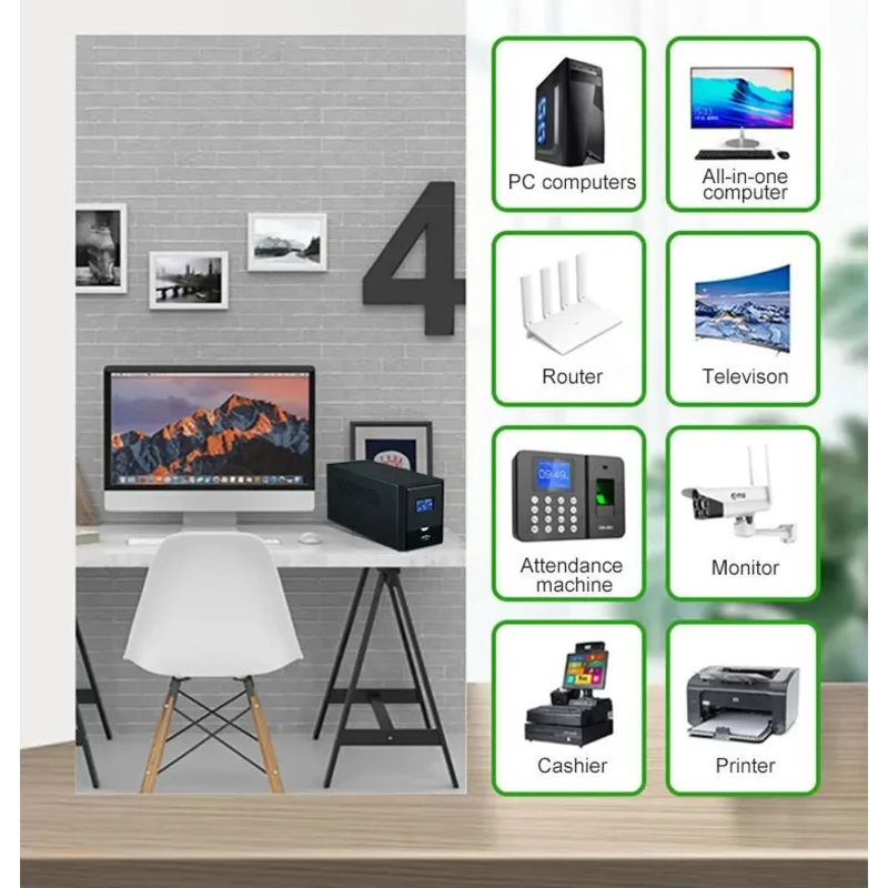 Shanpu ออฟไลน์ UPS 2000VA Interactive Uninterruptible Power Supply สําหรับใช้ในบ้าน