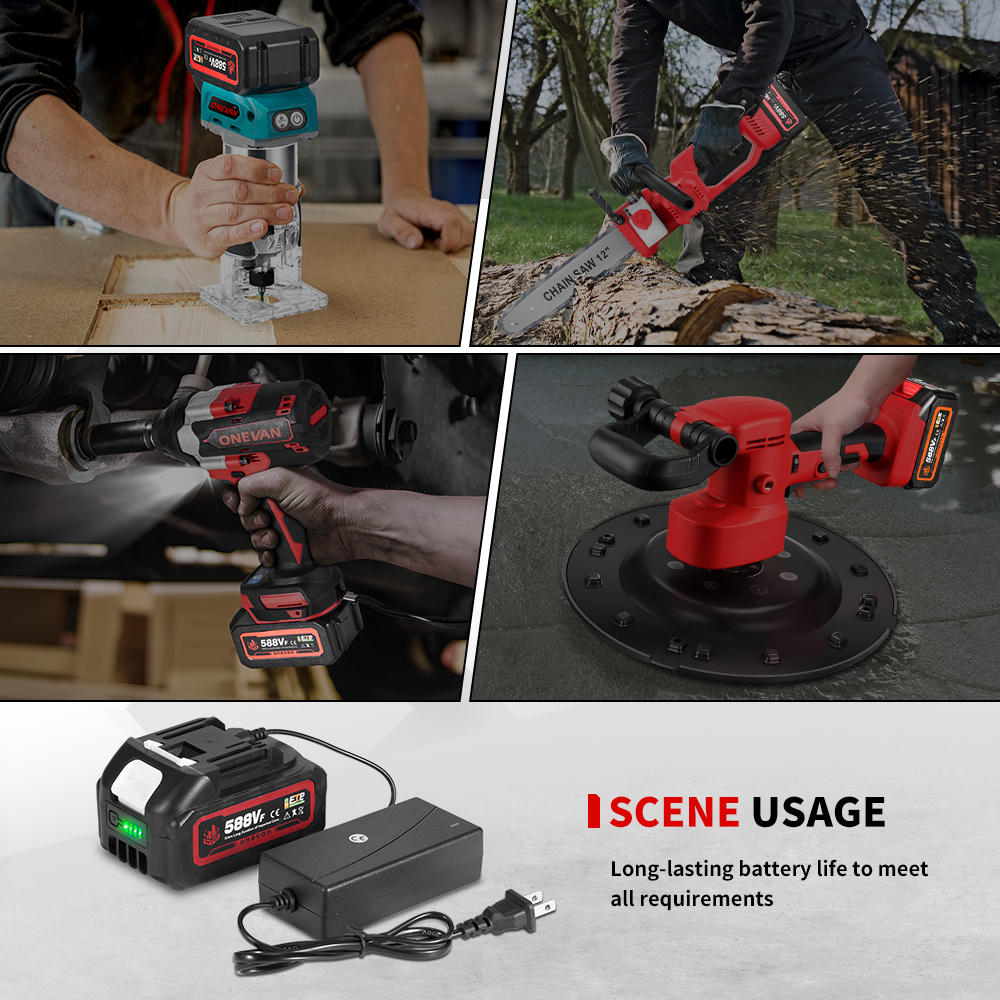 ONEVAN 18V 588VF 22900mAh Lithium Ion Batterij Oplaadbare Batterij Met Oplader Voor Elektrische Sleutel Kettingzaag Power Tool batterij