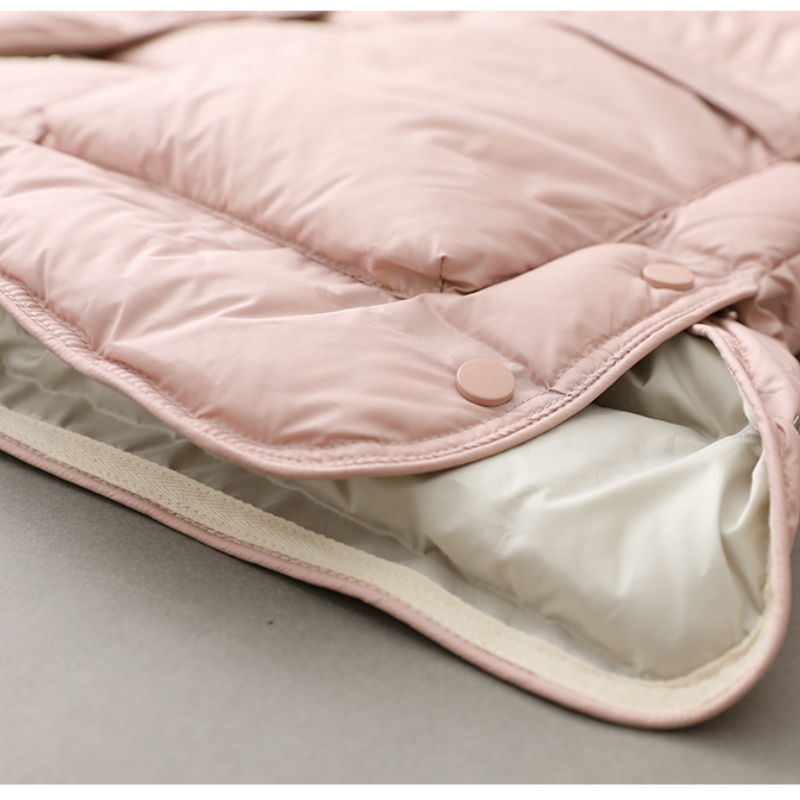 Vimly curto puffer para baixo casacos jaqueta para mulher 2024 primavera inverno leve quente solto sólido gola lateral fenda outwear