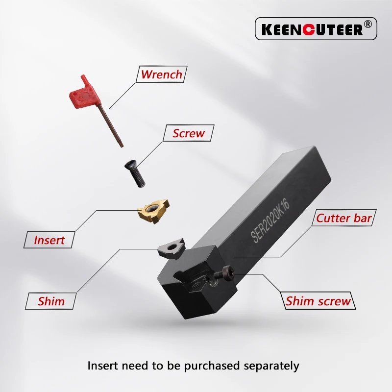 SER1010H11 SER1212H16/11 SER1616H16/11 SER2020K SER2525M External Thread Turning Tool SER SEL Lathe Cutter bar CNC tool Holder
