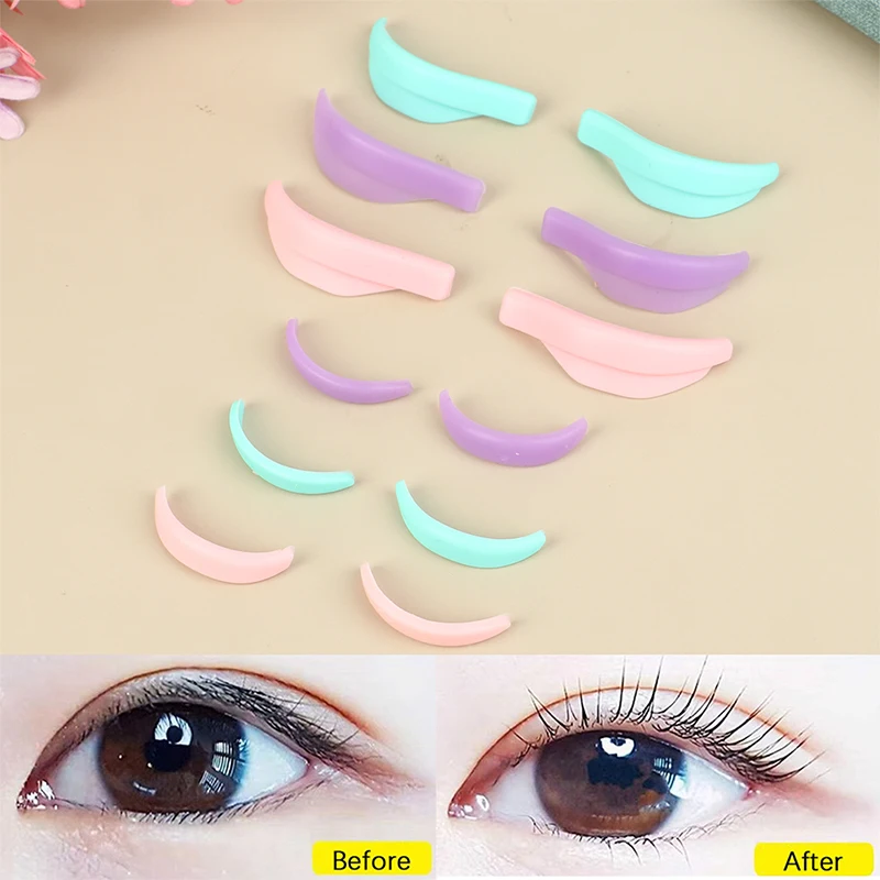 Wholesale  Eyelash Perming Pads 7Pairs Silicone Eyelashes Perming Curler Reusable Lash Lift Shield Pads Eyelash Lifting Tools
