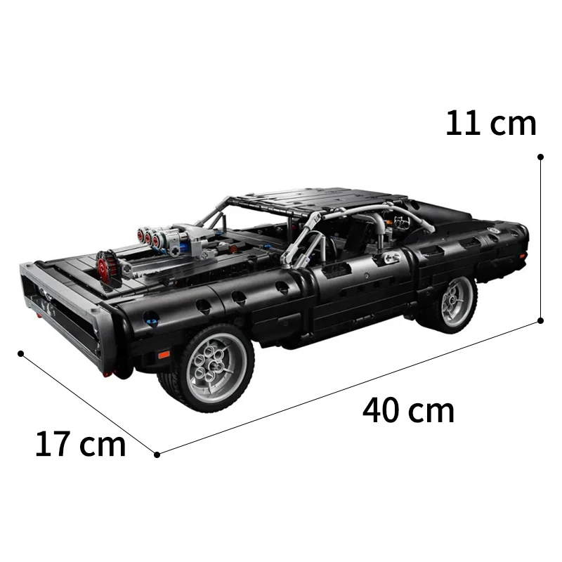 Bloques Moc calientes serie de coches tecnológicos Doms Dodge Charger modelo 42111 bloques de construcción 1077 Uds coches de carreras juguetes regalo para niños