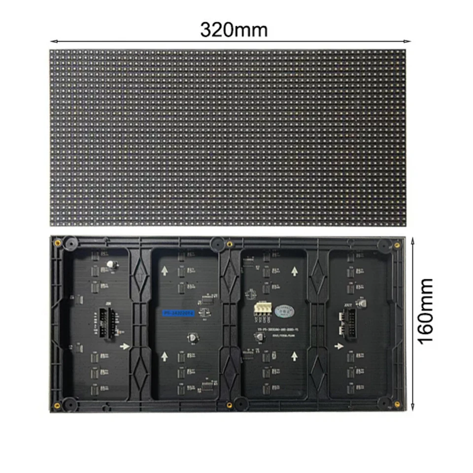 P5 Pannello a matrice per interni Modulo RGB 320x160 Display a colori LED SMD2121 Luce 64x32 Pixel Schermo 16Scan Video pubblicitario Parete