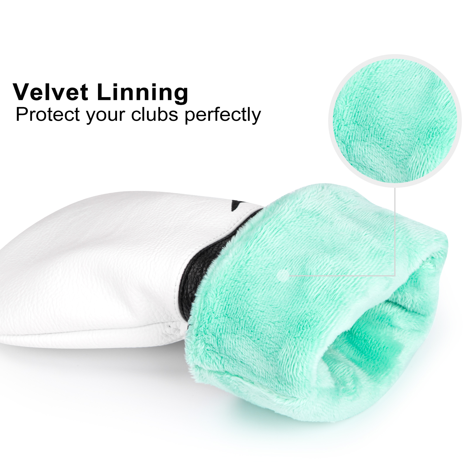 Branco premium couro birdie cabeça de golfe capa elegante bordado alta qualidade clube de golfe motorista cabeça cobre fariway madeira covershbr