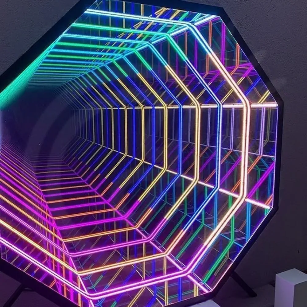 Custom Infinity Mirror Light Up Letters Indoor 3D LED Sign Reception Glowing Wall Decor for Home or Business