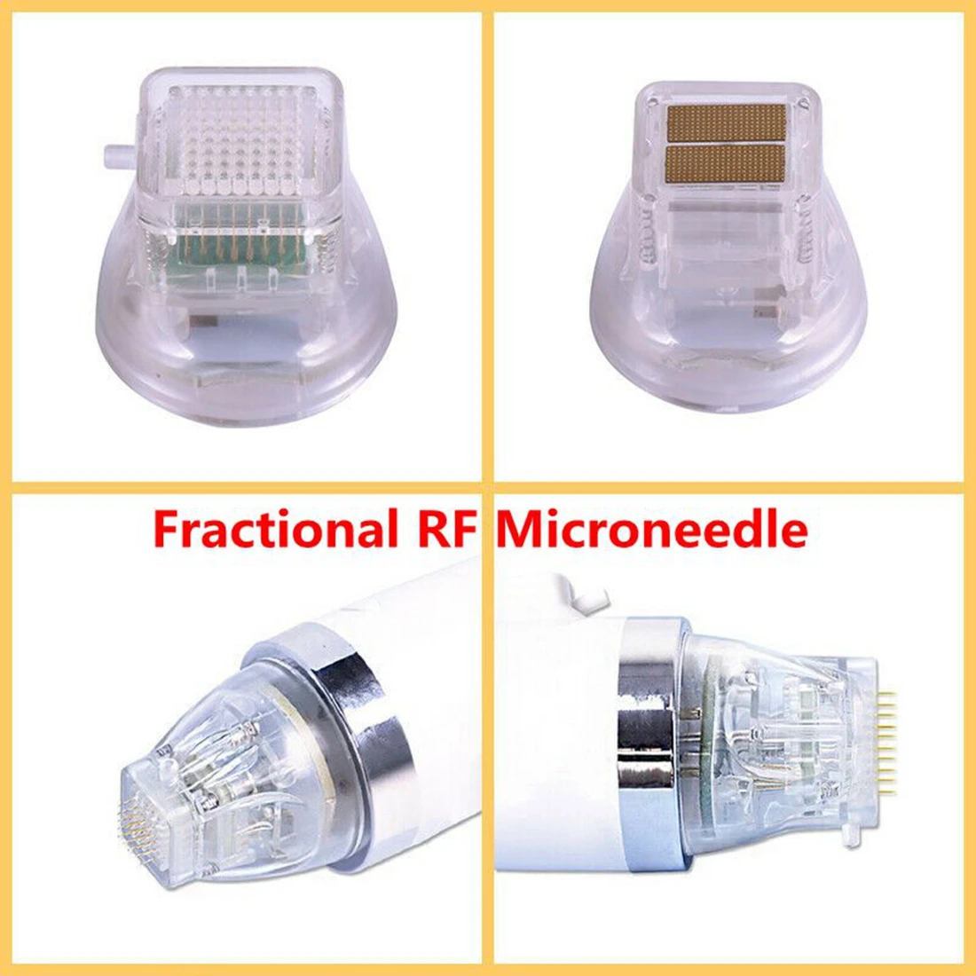 Disposable Consumable Insulated Micro Cartridge Gold Plated 10/25/64Pins Nano Tips For Fractional RF Machine