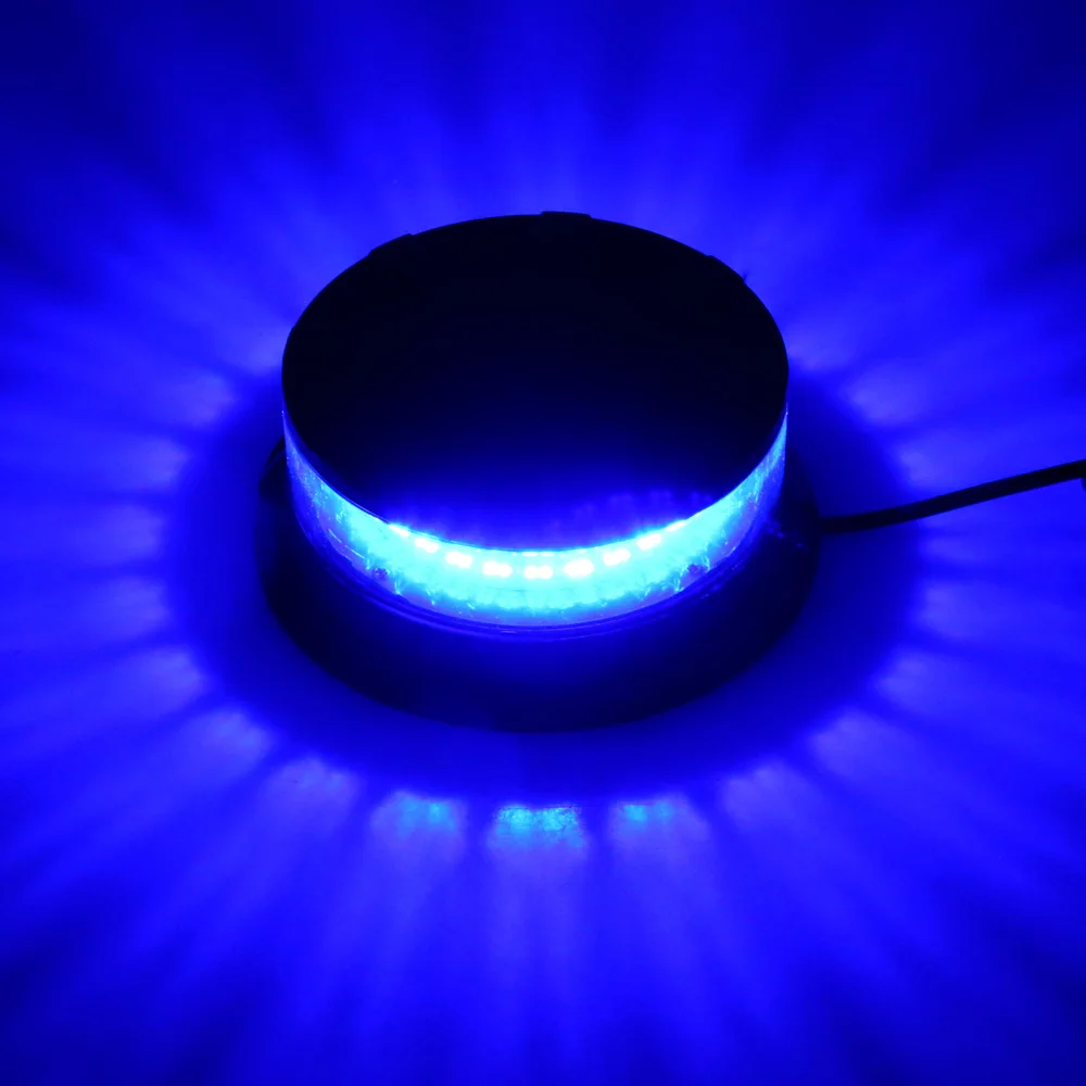 New LED Rotating Flashing Strobe Light Blue Emergency Fire Truck Warning Lamp 9-24V Indicator Magnetic Signal Beacon Lights For