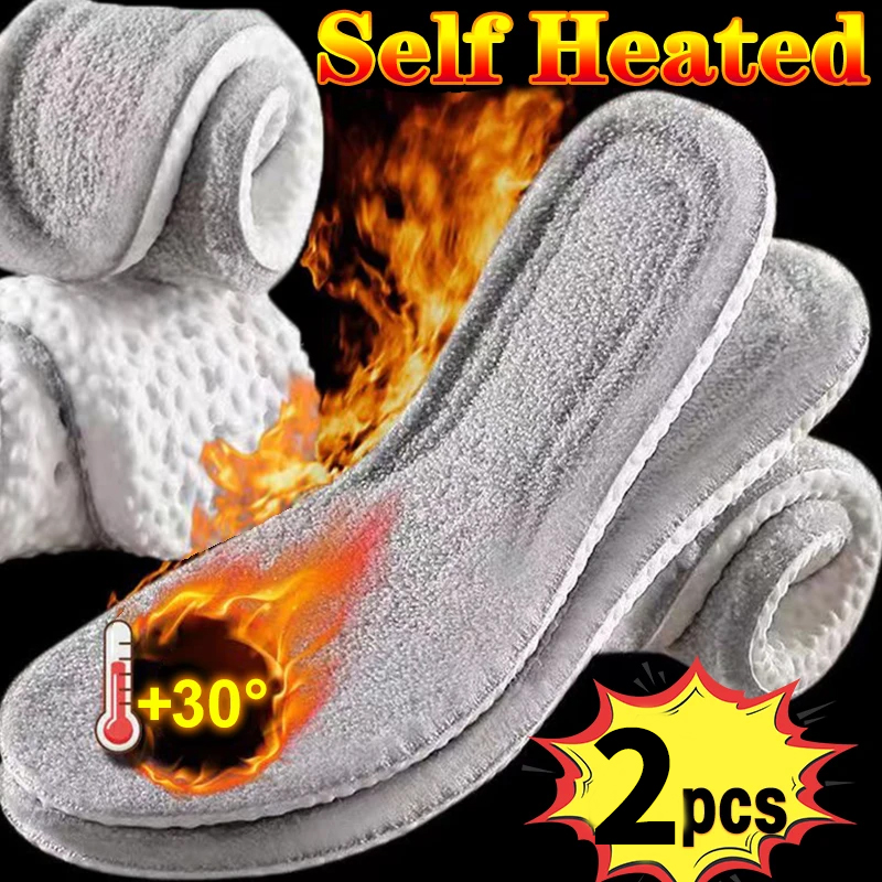 Nueva plantilla calentada que mantiene el calor, plantillas térmicas de Cachemira PU, desodorización, zapatos deportivos transpirables de invierno para hombres y mujeres, botas, almohadilla