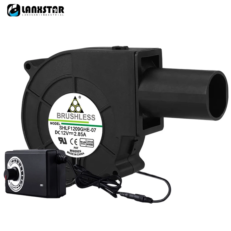 Ventilador Turbo de gran volumen de aire de velocidad ajustable, 9733 CC, 12V, 2.85A, 5500R/Min, estufa de leña, barbacoa, estufa de aceite residual