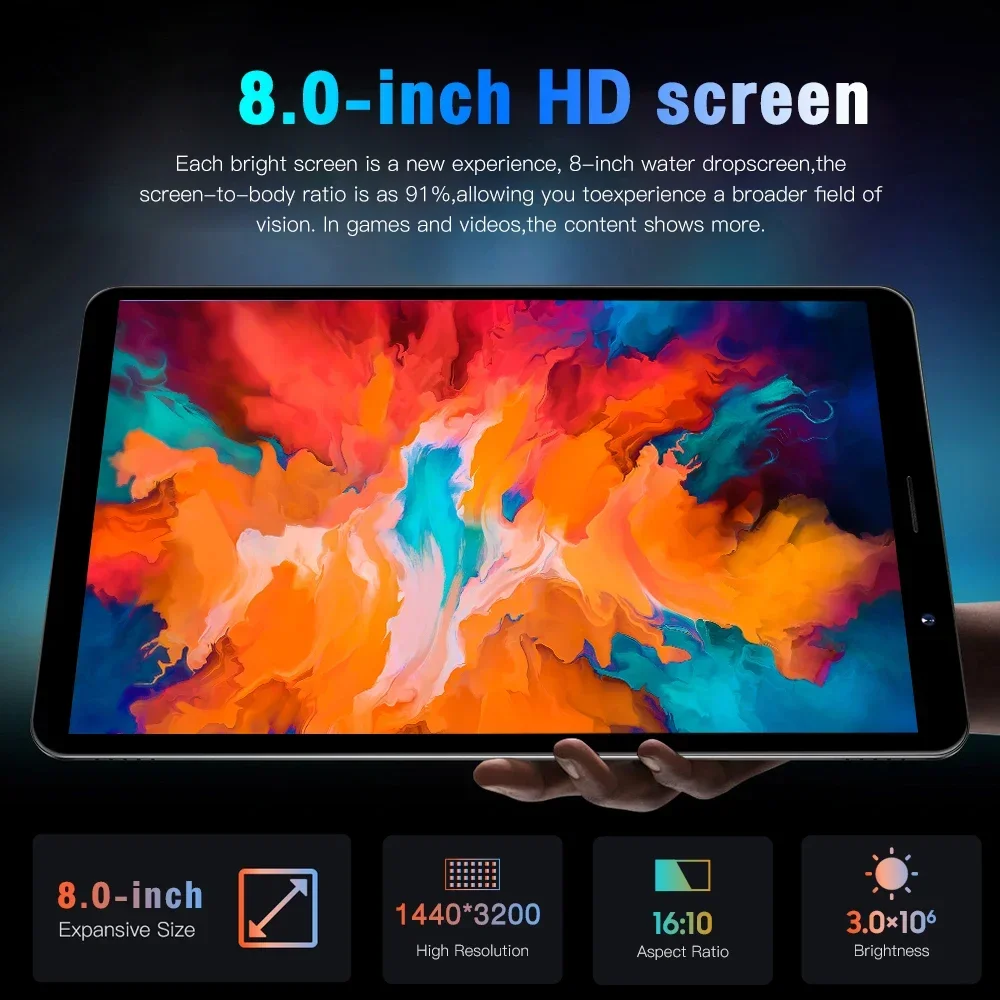 2024 Original Global Version Tab14 Tablet PC 8 Inch Snapdragon 888 10000mAh Android 14 16GB 1TB 5G HD 4K Screen WIFI GPS Mi Tab