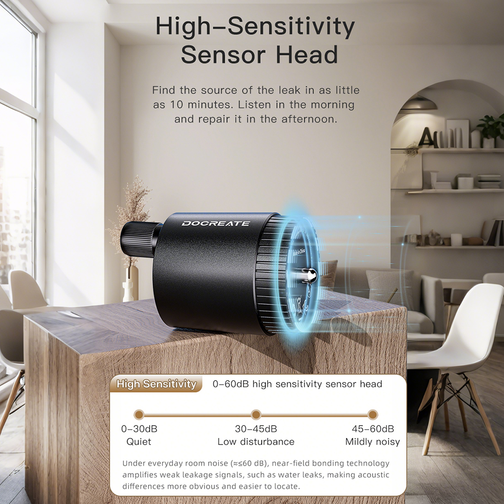 Detector de vazamento de água alarme recarregável subterrâneo casa tubos de água encanamento de incêndio automotivo prático ferramenta de detecção de vazamento