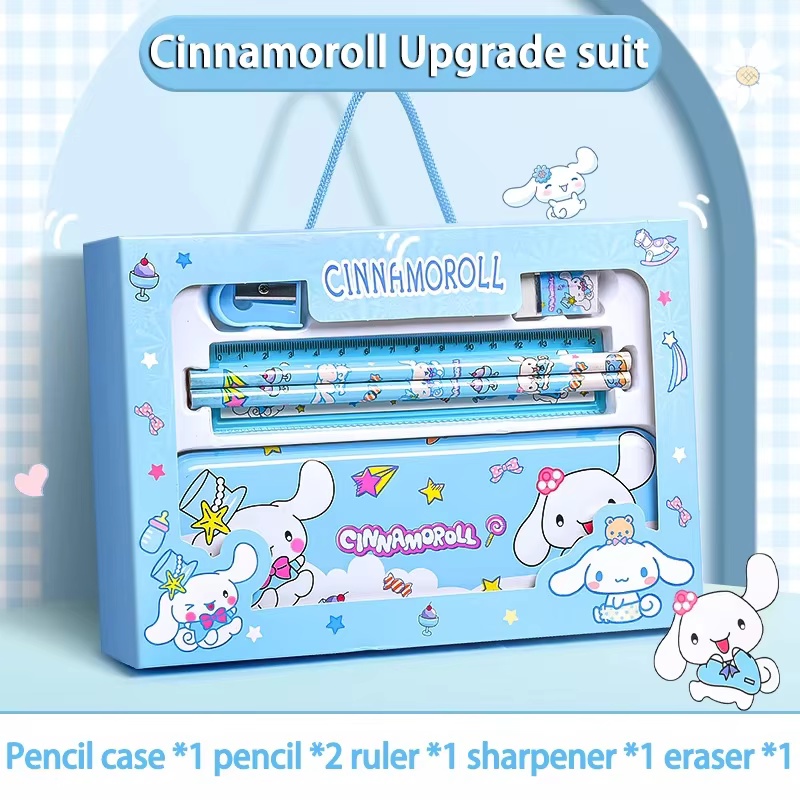 Kuromi Melody Cinnamoroll Stationery Gift Box Girls Primary School 12-Piece School Supplies for Children Kawaii New Hot