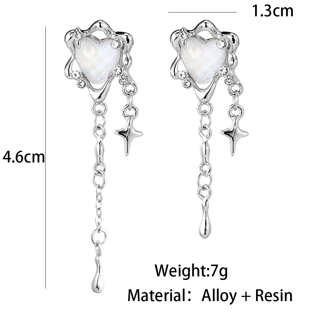 Orecchini con nappa da donna Pietra di luna Amore Romantico Surround Luce Estravaganza Orecchini Mangxing ad alto senso Orecchini Trend Su