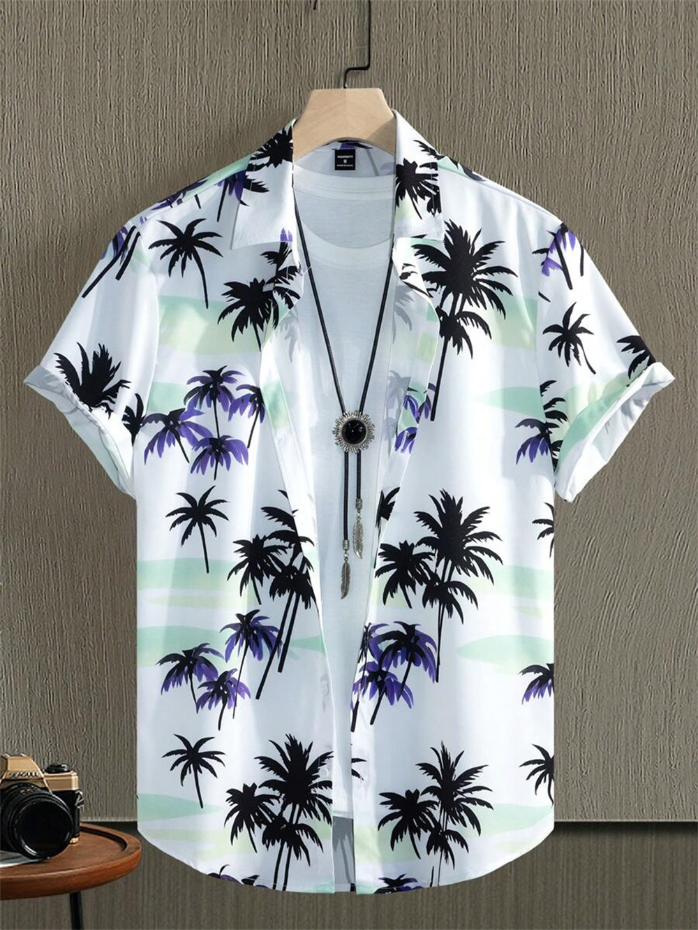 Herren-Hawaii-Hemd, einfach bedruckt, Retro-Mode-Hemd, locker, übergroß, bequem, lässig, kurzärmelig, Harajuku, Vintage-Kleidung