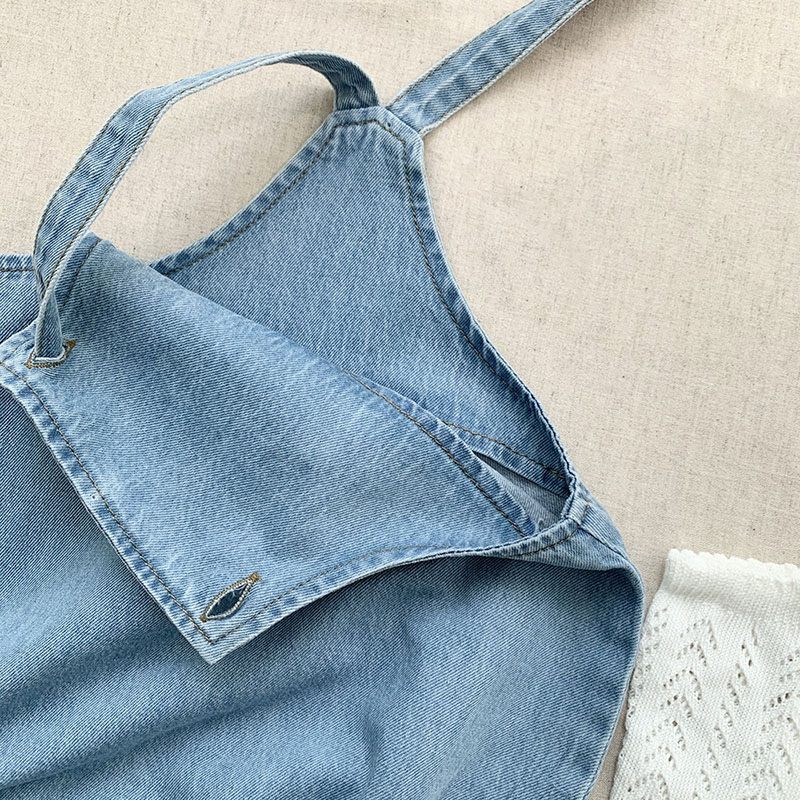 2025 Baby Junge Mädchen Strampler Cowboy Ärmellose Overall Kleinkind Baby Junge Mädchen Strampler Einfarbig Junge Casual Kostüm Baby Strampler