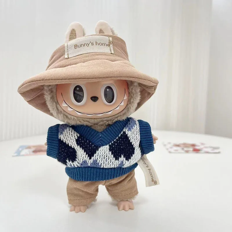 17cm Śliczne Mini Pluszowe Ubrania Dla Lalek Akcesoria Do Korea Kpop Exo Labubu Idol Lalki Sweter Bluza Odzież DIY Prezent Dla Dziecka
