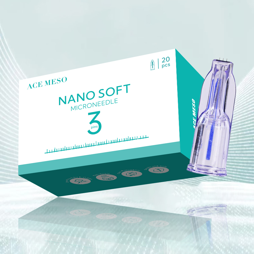 Micro Needle Professional Nanosoft 3Pin Nadeln Einweg-Sterilpaket 0,6/1,0/1,2/1,5 Handgefüllte drei Nadeln