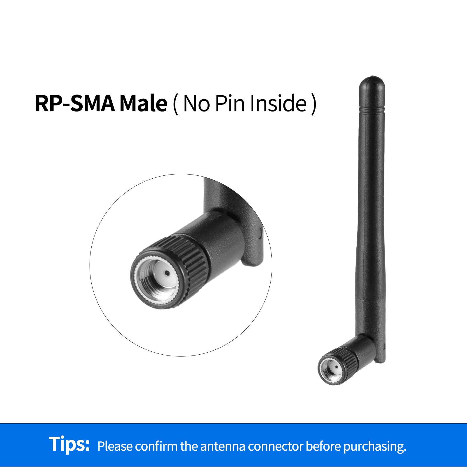 Antena WiFi de doble banda 2,4 GHz 5GHz 5,8 GHz 3dBi RP-SMA macho para enrutador tarjeta de red inalámbrica adaptador USB cámara IP Monitor de vídeo