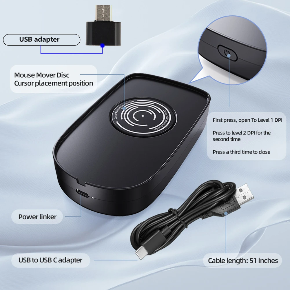 Virtual Mouse Mover Anti-sleep Automatic Movement To Prevent Computer Lock Screen With ON/OFF Switch Undetectable Mouse Jiggler