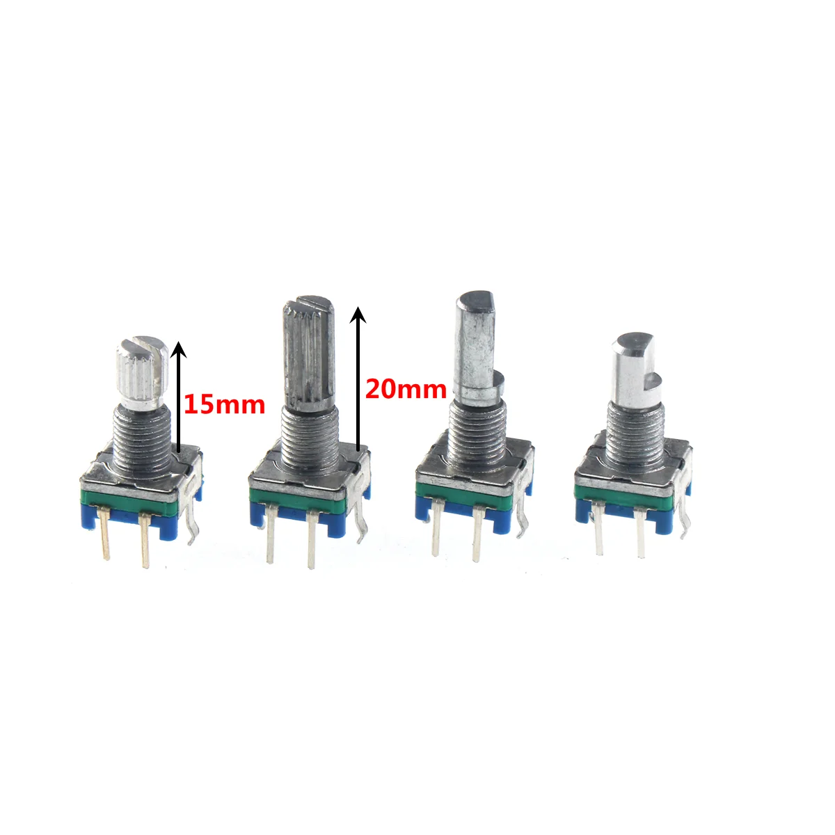Encoder rotativo asse metà / prugna 2 pezzi, lunghezza impugnatura 15mm / 20mm interruttore codice/EC11/potenziometro digitale con interruttore