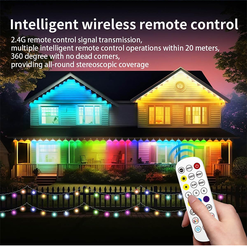 RGB Traufe Lichter Bluetooth Permanent Außen Beleuchtung Lichter Musik Sync Timer IP67 Wasserdichte String Party Hause Urlaub Dekor