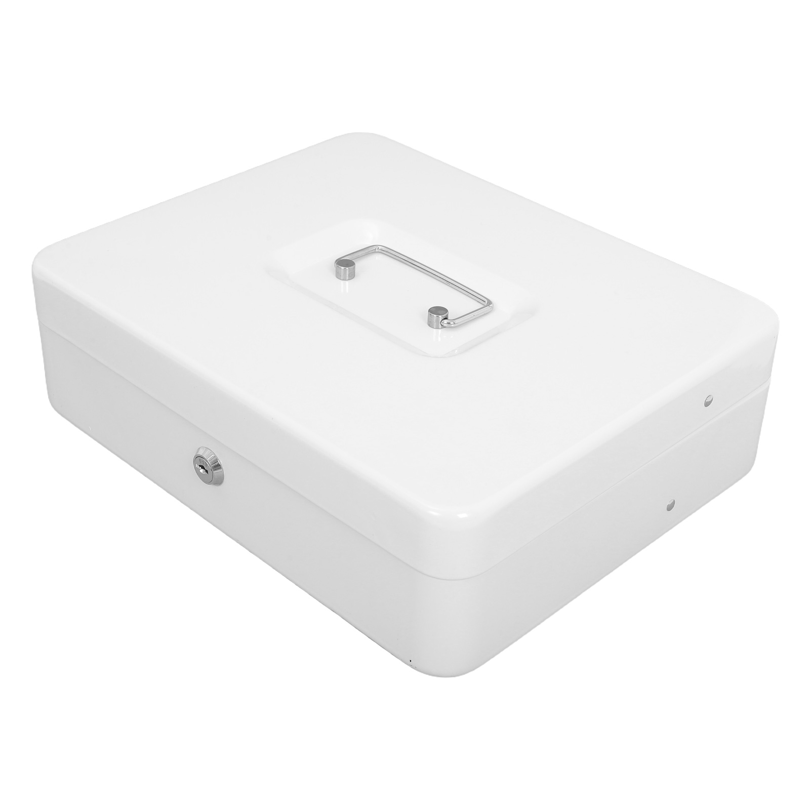 1-set metalen geldkist met sleutelsleuf Stevige geldorganizer voor detailhandel Compact ontwerp Efficiënt beheer