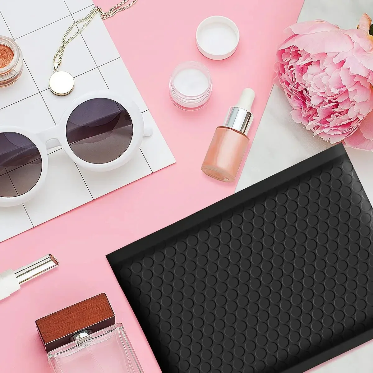 100 個の封筒配送パッケージ黒の包装用品バブルメーラー梱包袋封筒送信パッケージ中小企業