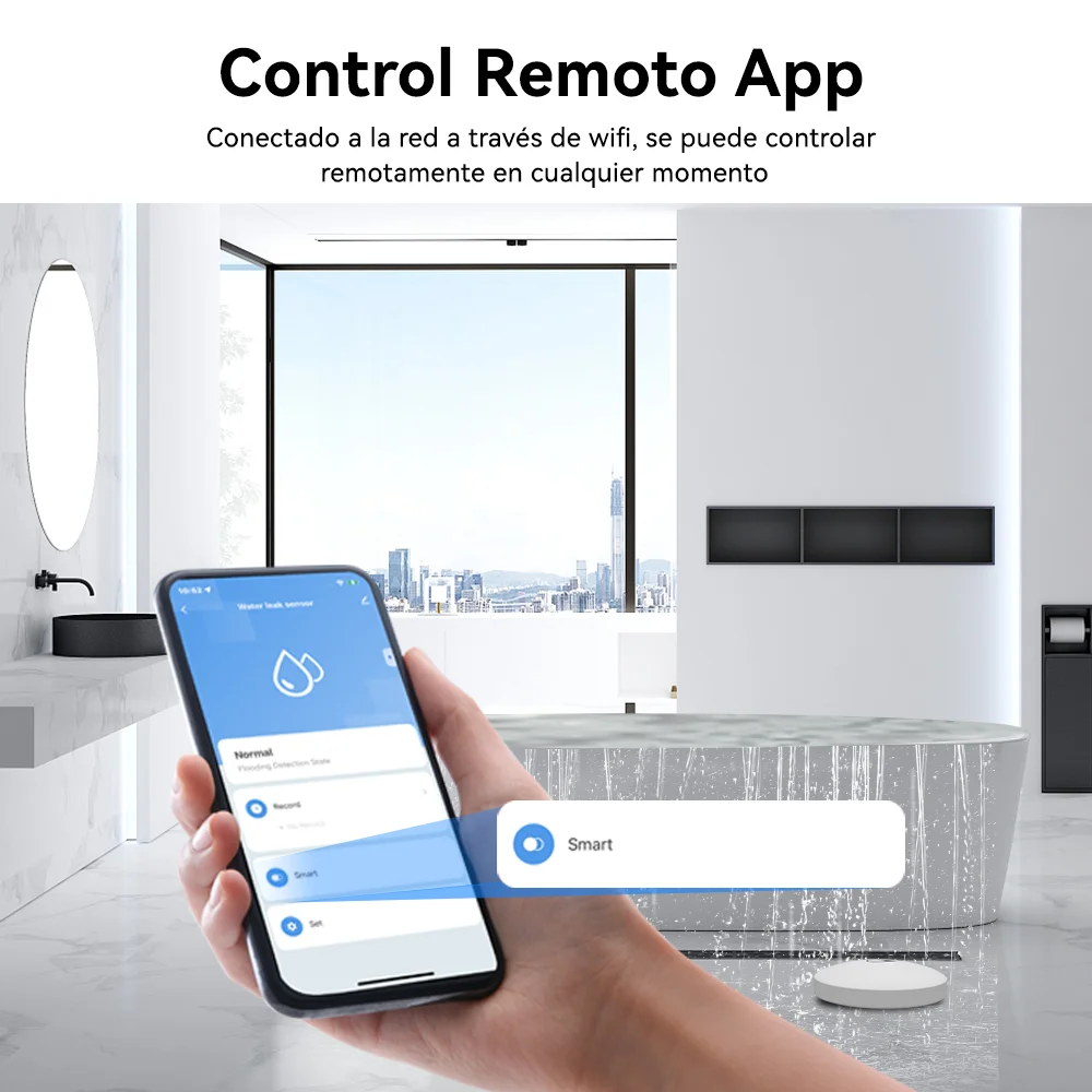 Meian ZigBee Sensor de fugas de agua, Sensor de alarma de seguridad de inmersión, Detector de fugas de agua Wifi, alerta de desbordamiento, Sensores de inundación, impermeable, Hogar Inteligente