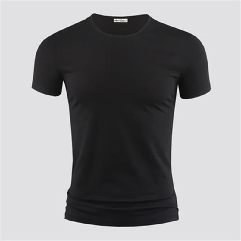 2025 メンズ Tシャツピュアカラー V 襟半袖トップス Tシャツ男性 Tシャツ黒タイツ男 Tシャツフィットネス男性服