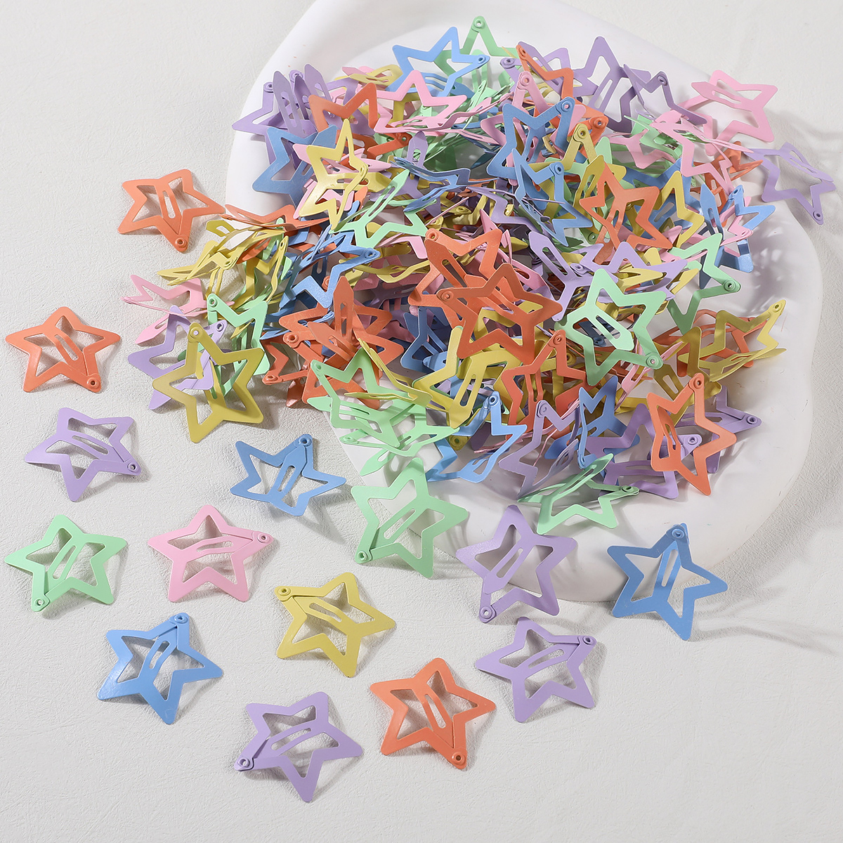 50PCS Y2K Star BB Haarspangen für Mädchen Gold Silber Metall Snap Haarnadel Haarspangen Frauen Clip Sterne Filigrane Mädchen Haarschmuck