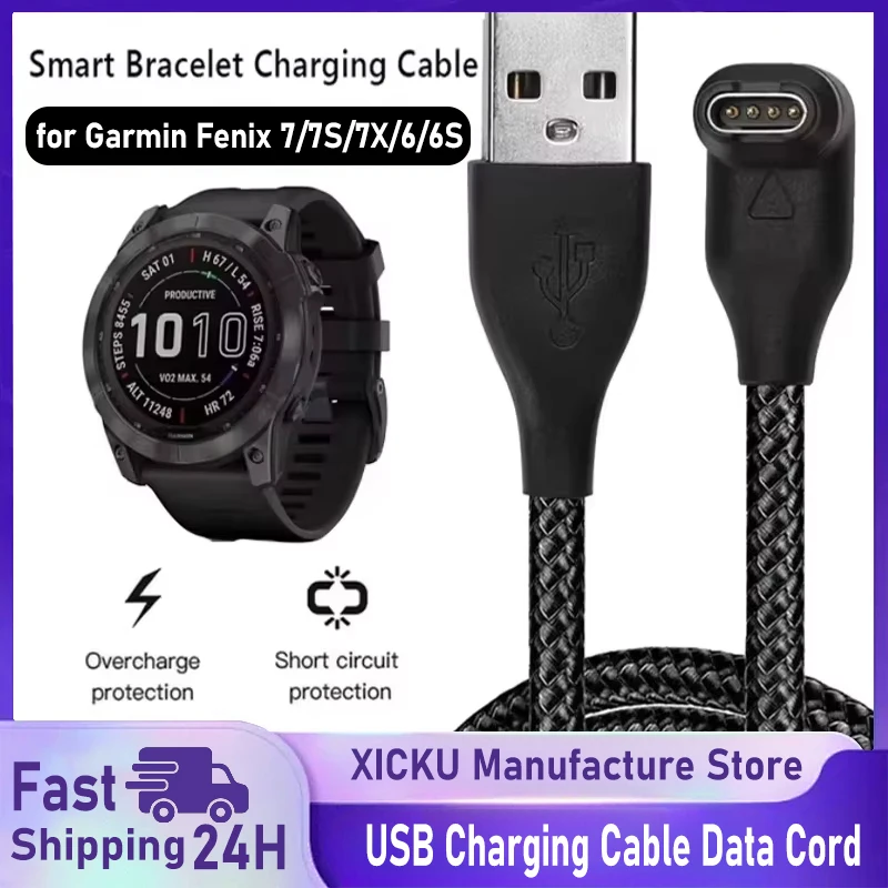 Nouveau pour Garmin Fenix 7 7S 7X 6 6S 6X 5 5X 5S Vivoactive 3 Forerunner 945 935 245 Instinct 2 câble de chargement USB cordon de données chargeur