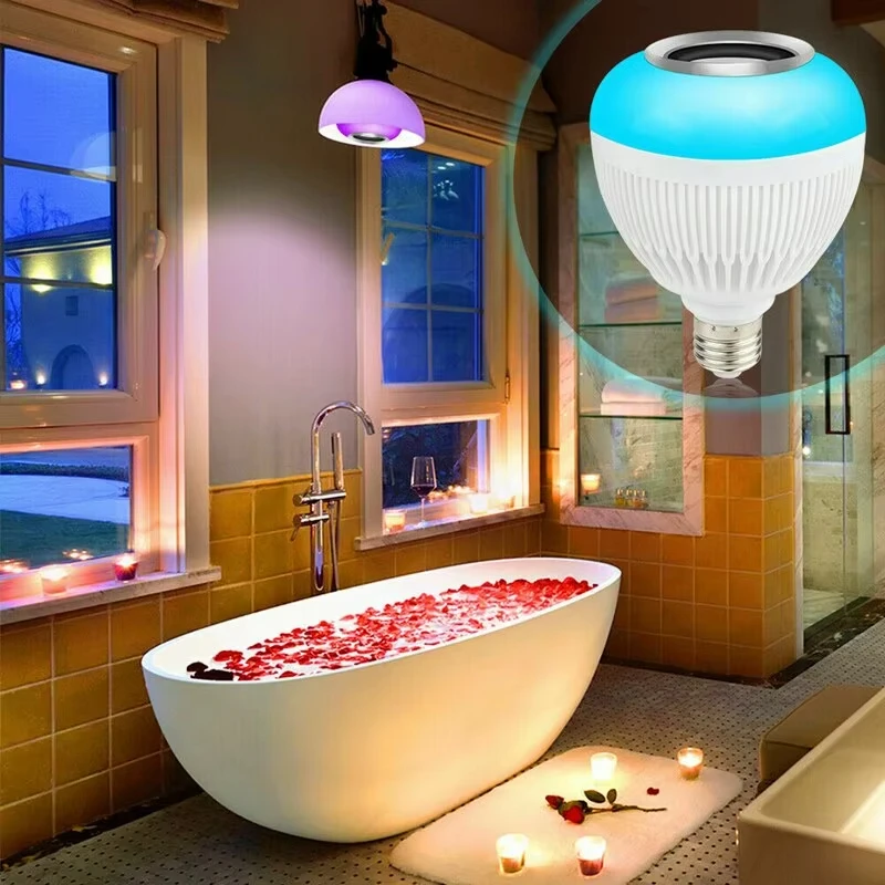 Żarówka LED E27 Bluetooth 12W Głośnik Muzyka APP Zdalne sterowanie Ściemnialna lampka nocna do dekoracji domu Bar na imprezę domową