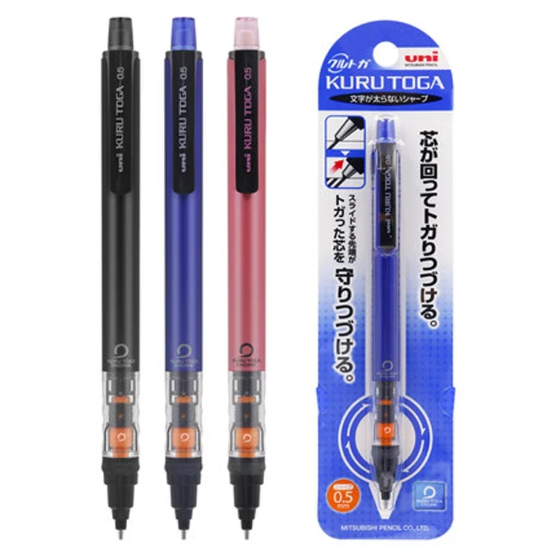 UNI Kuru Toga Druckbleistift M5-452 Zeichenstift 0,5 mm Niedriger Schwerpunkt Automatische Rotation Schulbedarf Schreibwaren