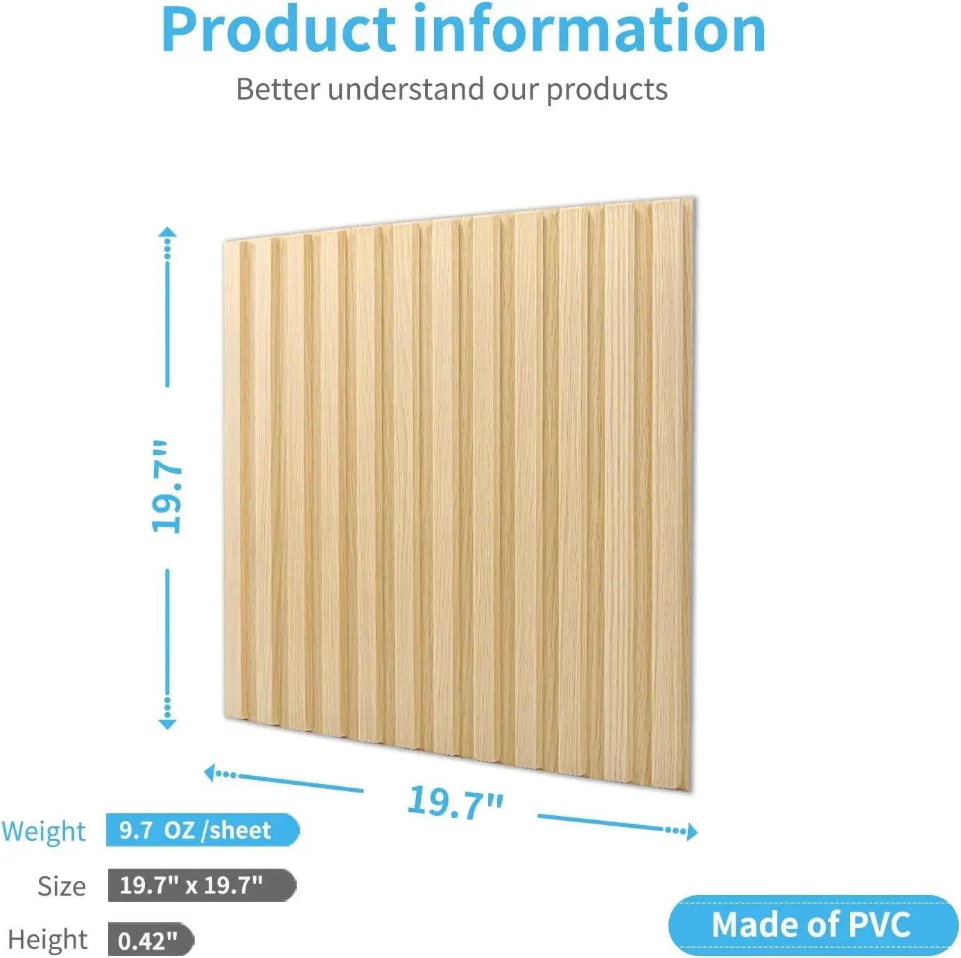 (Envío gratis) pared panel 3D ranurado paneles de plástico PVC 12 piezas oble 50x50cm 3 m2