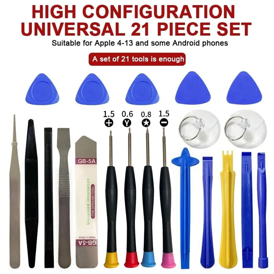 Kit d'Outils de Réparation de Téléphone Portable 21 en 1, pour Apple, Android, Samsung, Jeu de Tournevis, BLOSkid, Kit de Démontage Multifonction