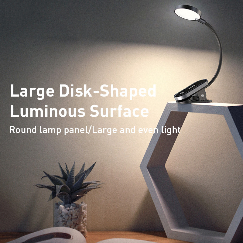 Baseus LED pince lampe de Table réglable en continu sans fil lampe de bureau tactile USB Rechargeable lampe de lecture LED veilleuse lampe d'ordinateur portable