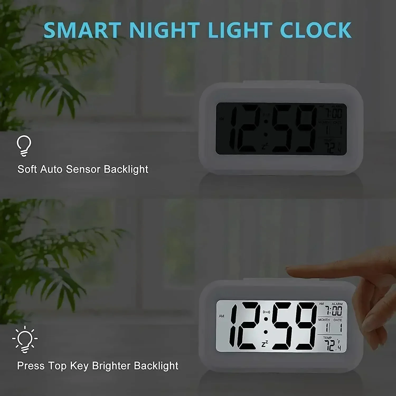 LED Digital Wecker Hintergrundbeleuchtung Snooze Daten Zeit Kalender Desktop Multifunktions Elektronische Hintergrundbeleuchtung Tischuhr