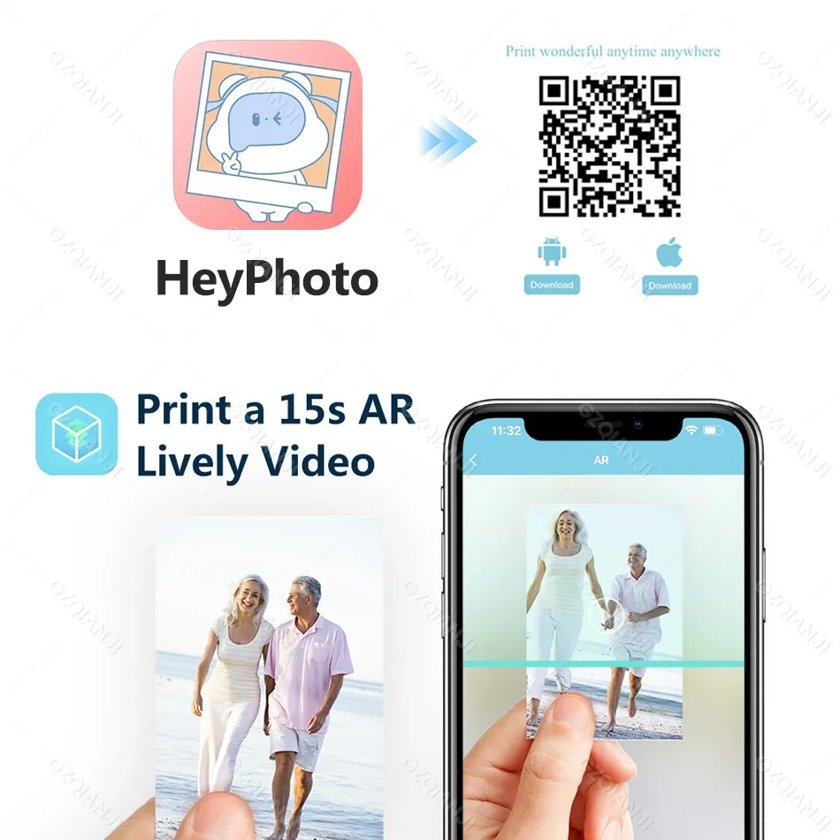 HPRT MT53 draagbare Mni mobiele zakprinter BT draadloze fotoprinter met zinktechnologie 2x3 inch kleurenfotoprintermaker